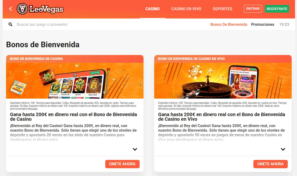 Bonos para nuevos jugadores